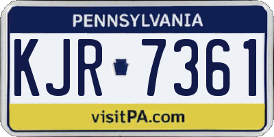 PA license plate KJR7361