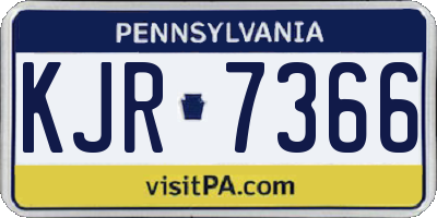 PA license plate KJR7366