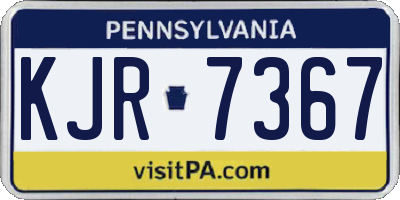 PA license plate KJR7367