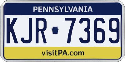 PA license plate KJR7369