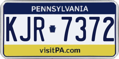 PA license plate KJR7372