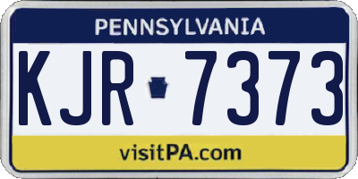 PA license plate KJR7373