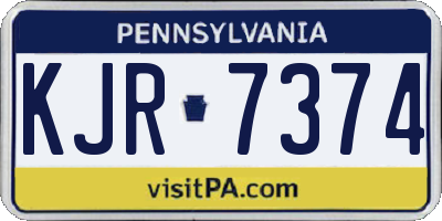 PA license plate KJR7374