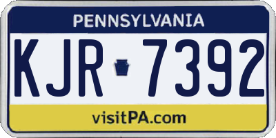 PA license plate KJR7392