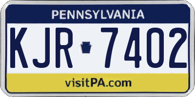 PA license plate KJR7402