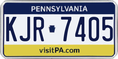 PA license plate KJR7405