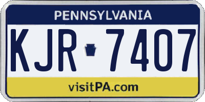 PA license plate KJR7407