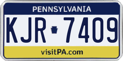 PA license plate KJR7409