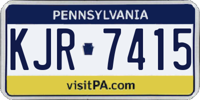PA license plate KJR7415