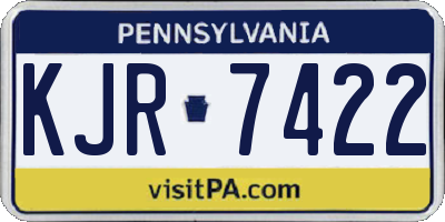 PA license plate KJR7422