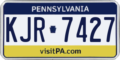 PA license plate KJR7427
