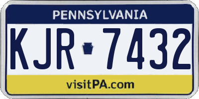PA license plate KJR7432