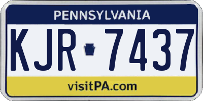 PA license plate KJR7437