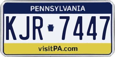 PA license plate KJR7447