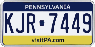 PA license plate KJR7449