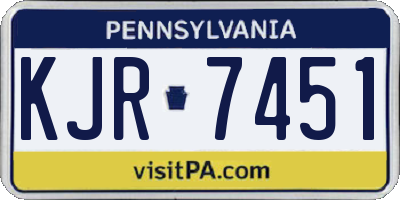 PA license plate KJR7451