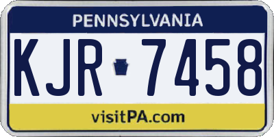 PA license plate KJR7458
