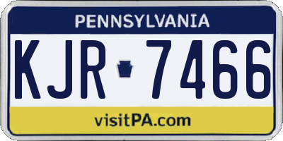 PA license plate KJR7466