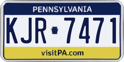 PA license plate KJR7471