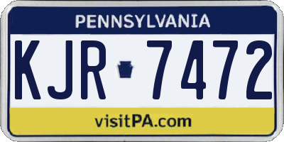 PA license plate KJR7472