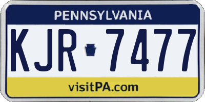 PA license plate KJR7477