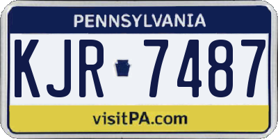 PA license plate KJR7487