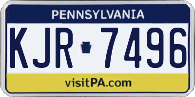 PA license plate KJR7496