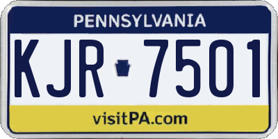 PA license plate KJR7501