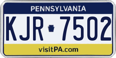 PA license plate KJR7502