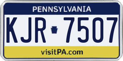 PA license plate KJR7507