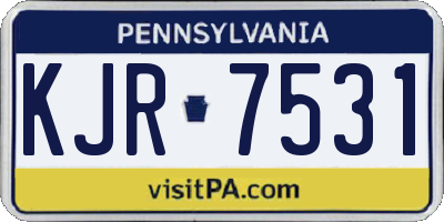 PA license plate KJR7531