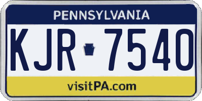PA license plate KJR7540