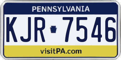 PA license plate KJR7546