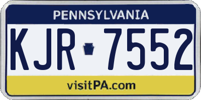PA license plate KJR7552