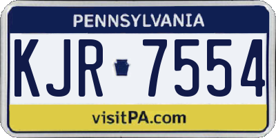PA license plate KJR7554