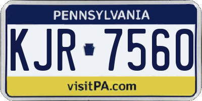 PA license plate KJR7560