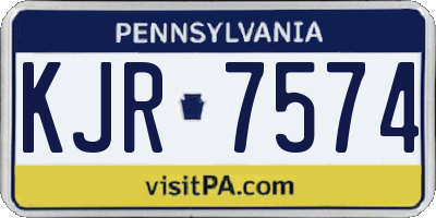 PA license plate KJR7574