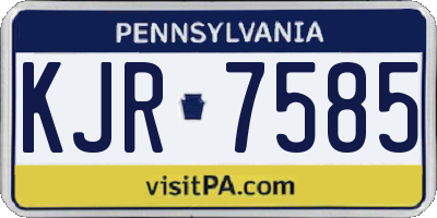 PA license plate KJR7585