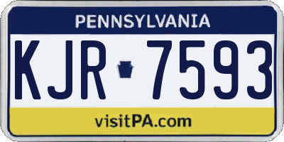 PA license plate KJR7593