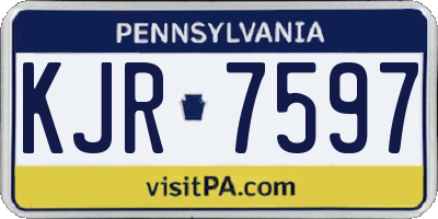 PA license plate KJR7597