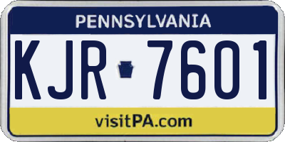 PA license plate KJR7601
