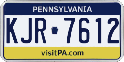 PA license plate KJR7612