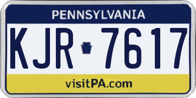 PA license plate KJR7617