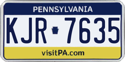 PA license plate KJR7635