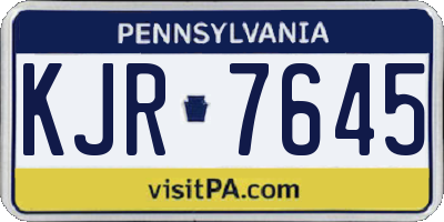 PA license plate KJR7645