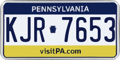 PA license plate KJR7653