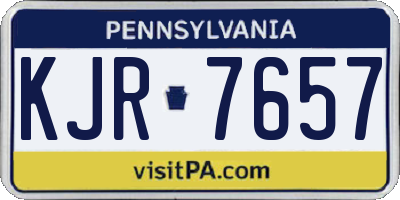 PA license plate KJR7657