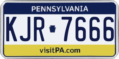 PA license plate KJR7666