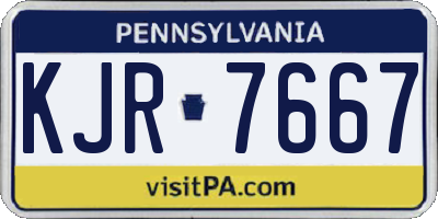 PA license plate KJR7667
