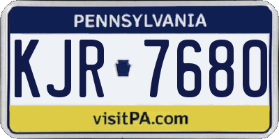PA license plate KJR7680